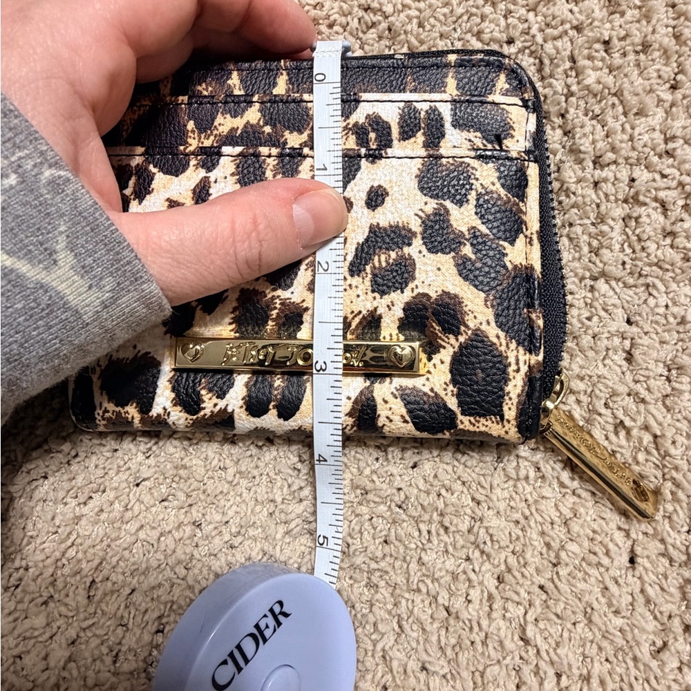 Betsey Johnson Leopard Print Zip Card Wallet with Gold Accents - Picture 7 of 7